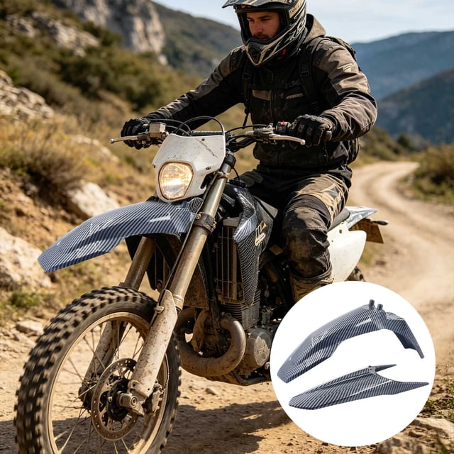 YYV Off-Road Dirt Bike Mudguard Replacement Universal Black Rear and Front Splash Guard Durable Plastic Compatible with Motocross Dirt Bikes ATV