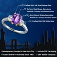 thumbnail image 2 of Gem Stone King 10K Two Tone Gold Purple Amethyst and White Topaz Engagement Ring for Women | 2.16 Cttw | Oval Checkerboard 9X7MM | Gemstone February Birthstone | Size 9, 2 of 6