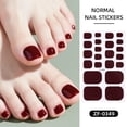thumbnail image 6 of Buy 2 Get 1 Free - Solid Pink Toe Nail Stickers, Full Wrap Glossy Nail Polish Strips, Waterproof Self-Adhesive Toenail Decals for Women & Girls, Salon Quality Classic Pedicure Nail Art, 6 of 10