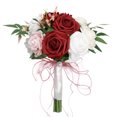 thumbnail image 1 of Nvzi Ramo rojo para dama de honor, ramos de novia para damas de honor, ramos de novia para damas de honor, boda, ceremonia, aniversario, regreso a casa, 1 of 5