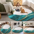 thumbnail image 5 of Round Rugs 6Ft, Turquoise Marble Round Area Rug Washable Indoor Throw Carpet, Modern Ink Painting Art Abstract Soft Non Slip Circle Rug for Office Cabinet Home Decor Aesthetic, 5 of 8