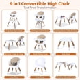 thumbnail image 3 of INFANS Baby High Chair, 9 in 1 Convertible Highchair for Babies and Toddlers, Building Block Table Dining Booster Seat Activity Desk Kids Stool with Adjustable Removable Tray, 3 of 9