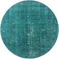 thumbnail image 1 of Ahgly Company Machine Washable Indoor Round Industrial Modern Teal Green Area Rugs, 5' Round, 1 of 7