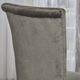 thumbnail image 4 of GDF Studio Villere Contemporary Tufted Roll Top Dining Chairs, Set of 2, Gray Velvet and Dark Brown, 4 of 12