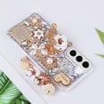 thumbnail image 5 of Galaxy S22 Bling Case, 3D Bling Shiny Rhinestone Diamond Crystal Pearl Handmade Pendant Iron Tower Pumpkin Car Flowers Soft Protective Anti-Fall Case for Galaxy S22-Clear, 5 of 15