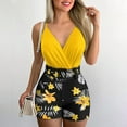 thumbnail image 2 of Moda mujer Sexy verano cuello en V sin mangas sólido Top + conjunto de pantalón estampado Froral Fridja ghk1675, 2 of 8