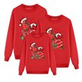 thumbnail image 1 of Aocisk Pyjamas de Noël pour Enfants pour la Famille avec Imprimé de Noël Chandail en Molleton Sans Capuche Col Rond Chandail Confortable pour Enfants avec Pyjamas Assortis pour les Vacances en Famille Rouge 2-3 Ans, 1 of 4