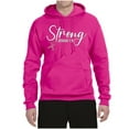 thumbnail image 2 of Wild Bobby Strong Joshua 1:9 Breast Cancer Breast Cancer Awareness Unisex Hoodie Sweatshirt, Fuschia, Small, 2 of 6