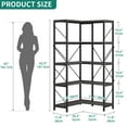 thumbnail image 4 of 5-Tier L-Shaped Bookcase Storage Organizer, Tall Corner Bookshelf Open Display Freestanding Storage,Dark Gray, 4 of 11