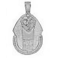 thumbnail image 2 of Real Genuine Diamond Egyptian Pharaoh King Tut Pendant 0.40 Ctw 10k White Gold Finish Charm + Moon Cut Chain, 2 of 5