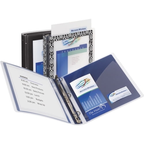 Avery Flexi-View 3 Ring Binders, 1.5 1 1/2' Binder Capacity - 11' x 8 1/2' Sheet Size - 275 Sheet Capacity - 3 x Round Ring Fastener(s) - 1 Pocket(s) - Poly - Durable, PVC-free, Flexible - 1 Each