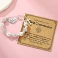 thumbnail image 3 of Girl's Cross Bracelet, Catholic Jewelry Gift for Kids Daughter Goddaughter Granddaughter 6+2 Inches, 3 of 5