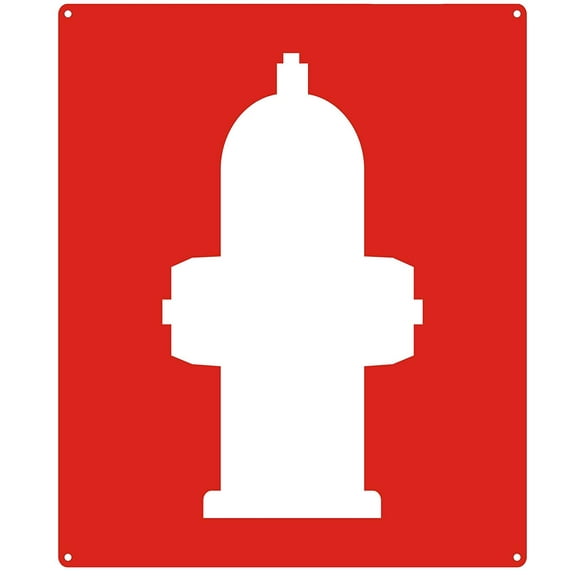 Fire Hose Hydrant Sign, 10 x 12 in.with [Graphic Only] Fire Hydrant Symbol, Red Reflective !!!