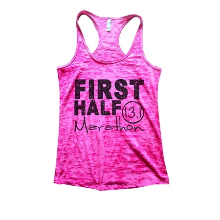 Womans Running Burnout Workout Tank Top First Half Marathon 13.1 Funny Threadz Medium, Shocking