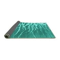 thumbnail image 2 of Ahgly Company Indoor Round Abstract Turquoise Blue Contemporary Area Rugs, 4' Round, 2 of 4