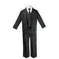 thumbnail image 5 of NEW BABY BOY KID TEEN 6 PC Extra Necktie WEDDING FORMAL TUXEDO SUIT BLACK S-20, 5 of 6