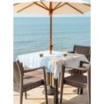 thumbnail image 3 of Outdoor Tablecloth with Umbrella Hole for Patio/Picnic/Party/Camping, Nautical Coastal Waterproof Table Cloth Square Cover Washable, Ocean Starfish Shells Conch Waves Watercolor (54"x 54"), 3 of 8
