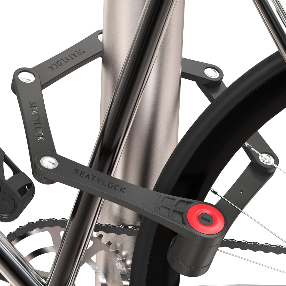 Seatylock FoldyLock 90cm Black with Red - Premium High Security Folding Bike Lock - Sold Secure Gold Rated Heavy Duty Anti Theft Guard with Keys