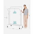 thumbnail image 3 of SONGMICS HOME Clothes Rack, Single-Rod Clothing Rack with Wheels, Heavy-Duty Metal Frame, Garment Rack, 110 lb Max. Total Load, 40.7 Inches Wide, Clothes Storage and Display, Cloud White, 3 of 9