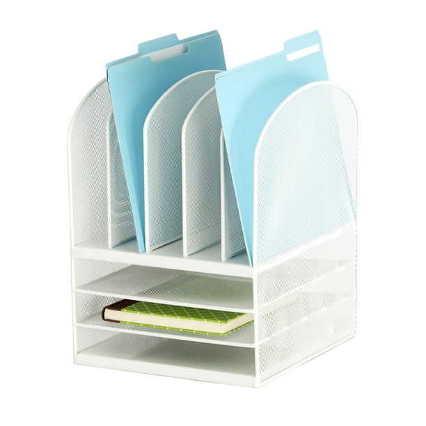 Onyx Mesh Desk Organizer 3horizontal 5upright White Walmart