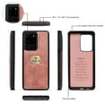 thumbnail image 4 of Galaxy S20 Ultra Case, Allytech Retro PU Leather Magnetic Detachable Back Cover Zipper Wallet Folio Cards Slots Purse Wrist Strap Clutch Protective Case Cover for Samsung Galaxy S20 Ultra 6.9",Pink, 4 of 9