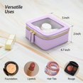thumbnail image 3 of Bolsa de maquillaje Aveniee Mini de piel sintética Saffiano transparente de color lila, 3 of 7