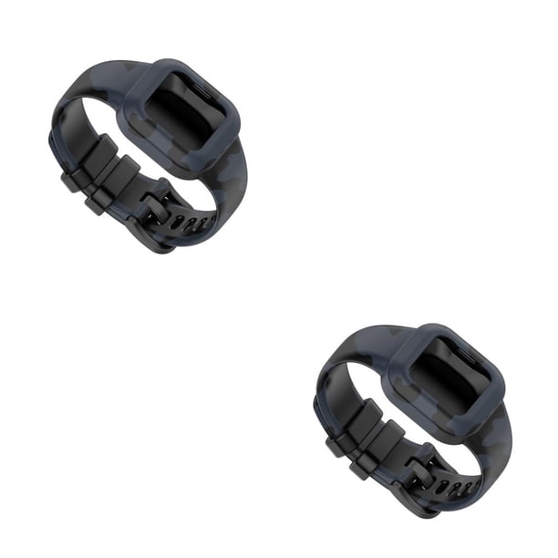 Correa de reloj Inteprter Suministros para niños Silicona Camuflaje gris 2Conjunto