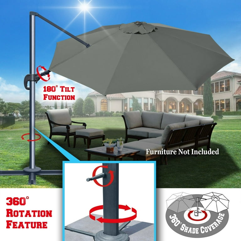cantilever patio umbrella roma 120'' x 118'' Rectangular Kozyard Fabric Color: Blue making it more stable against strong gusts Cantilever umbrella Roma-Deluxe grey |