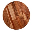 thumbnail image 3 of Table Ronde de 18 Pouces avec Plateau en Bois et Base en Métal, Marron et Noir, 3 of 6