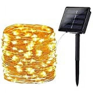 1 Pc Outdoor Solar String Lights,200 LED Solar Fairy Lights with 8 Lighting Modes Waterproof, Flexible Copper Wire String Lights, Christmas Decoration for Home Garden Wedding Holiday Party