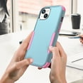 thumbnail image 6 of Feishell for iPhone 13 Durable Rugged Case, [Three Layers Protection] [Military Grade Drop Protection] Heavy Duty Shockproof Anti-Scratch Support Wireless Charging Phone Case, Green+Pink, 6 of 6