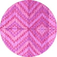 thumbnail image 1 of Ahgly Company Indoor Round Abstract Pink Modern Area Rugs, 7' Round, 1 of 4