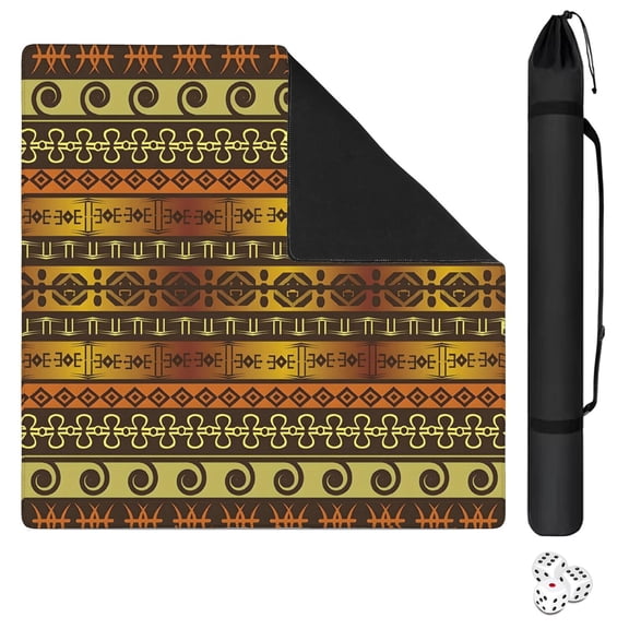 Boho Style Large Non-Slip Playing Surface for Mahjong 31.5x31.5 Inch Rubber Mat with Noise Dampening for Card Games Board Games and Game Room Decor