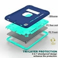 thumbnail image 4 of iPad Pro 10.5 Case , iPad Air 3rd Generation Case, Dteck Heavy Duty Shockproof Three Layer Plastic and Silicone Protective Cover with Kickstand, Free Soft Screen Protector Film, Navy/Mint, 4 of 6