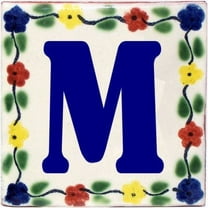 Bouquet Talavera Clay House Letter M, Set of 2 pcs