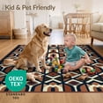 thumbnail image 4 of ODIKA 5'x7' Ultra-Soft Area Rug, Front Door Bold Interlocking Motifs Grid Composition Bedside None Washable, Bare feet friendly, Silk-Touch for Bedroom Home office, 4 of 7