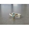 thumbnail image 3 of HeartsAndYou 1ct Natural Blue Aquamarine Wedding Band Curved Stackable 14k SOLID White Gold, 3 of 9