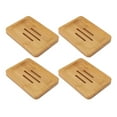 thumbnail image 1 of Porte-savon, 4 Pcs Porte-Savon en Bambou avec Fonctionnalités de Pointe, 1 of 14