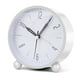 thumbnail image 1 of ZHAOCHENG Despertadores analógicos para dormitorio, silenciosos, de 4 pulgadas, que no hacen tictac, a pilas, con luz nocturna, pequeños relojes de diseño retro sencillo para mesa, mesita de noche, es, 1 of 5