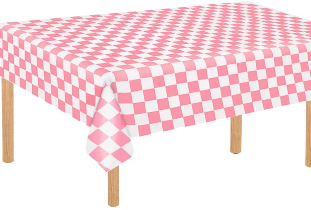 Tosnail 15 Pack 54/" X 108/" Plastic Red And White Checkered Tablecloth Picnic Tab