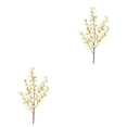 thumbnail image 1 of Electronicheart Artificial Red Spray Stem Faux Berries Autumn Christmas HomeDecor White 2Set, 1 of 6