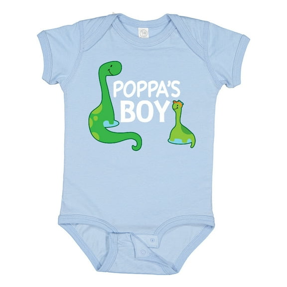 Inktastic Poppa's Boy Grandson Dinosaur Boys Baby Bodysuit
