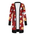 thumbnail image 2 of FOCUSNORM Femmes Juniors Cardigan de Noël à Manches Longues Vêtements de Fête Dessin Animé, 2 of 4