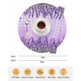 thumbnail image 6 of 13 Inch Round Placemats Set of 4, Purple Lavender Non Slip Heat Insulation PP Table Mats, Spring Watercolor Wildflowers Plant Plaid Washable Place Mats for Kitchen Dining Party Table Decor, 6 of 7