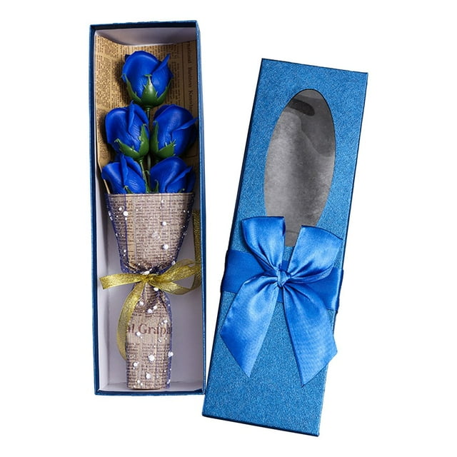Flower Bouquet 5 Soap Roses Flower Valentine‘S Day Mother‘S Day Gift Box