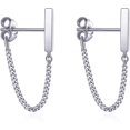 thumbnail image 1 of Liangnv Pendientes De Cadena Pendientes De Plata De Ley Pendientes De Barra con Cadena Pendientes Colgantes Pendientes De Oro para Mujer Plata -, 1 of 5
