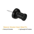 thumbnail image 4 of Uxcell Wooden Push Pins Decorative Pushpin Steel Needle for Office, Black 50 Pack, 4 of 5