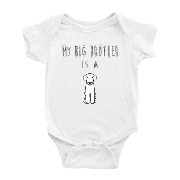 My Big Brother Is A Kuvasz Dog Funny Announcement Baby Bodysuit Unisex