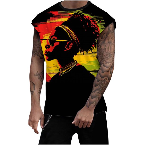 Hombres Moda Casual Impresión Suéter Cuello Redondo Tanque Deportivo