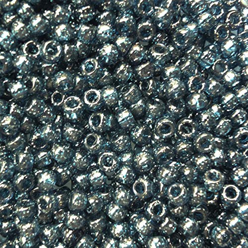 Silver Sparkle Glitter Crow Beads Pony Beads Made in USA 6x9mm Large Hole